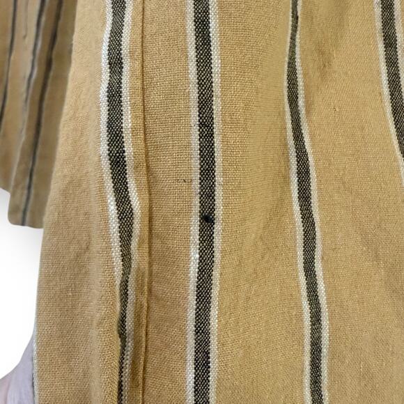 J Jill Emilie Linen Stretch Belted Wide Leg Crop Striped Pants Yellow Size Small - Picture 6 of 14